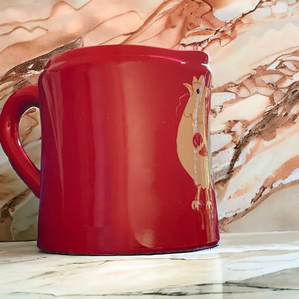 Sur la table Italy Red Rooster Chicken Water Pitcher Utensil Holder
